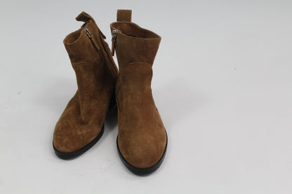 Women's Zara Trafaluc Brown Suede Booties Size UK 36