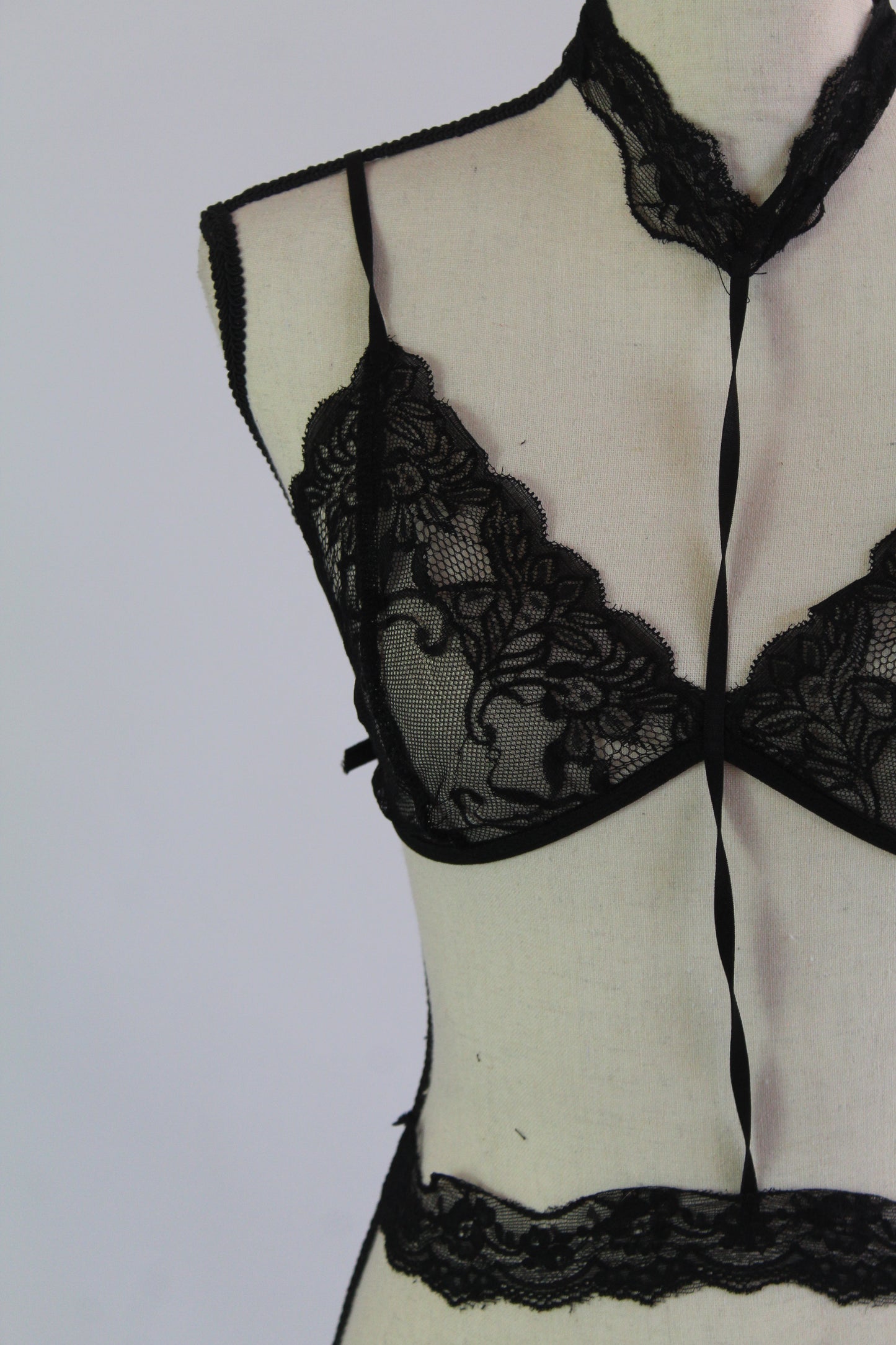 Black Lace Lingerie - Thrifted New in Bag - Sizes Vary