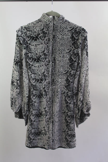 Grey/Black Women's River Island Snake Print Mini Dress Size 6