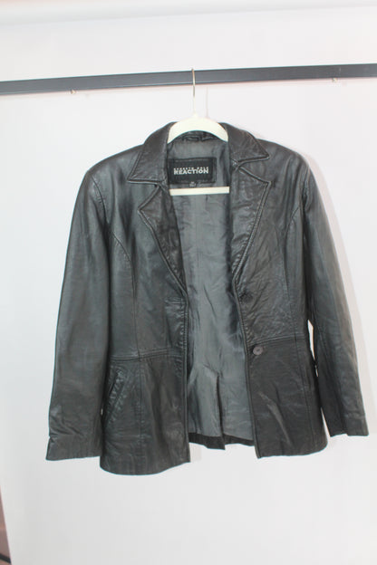Women's Black Leather Kenneth Cole Reaction Jacket XS
