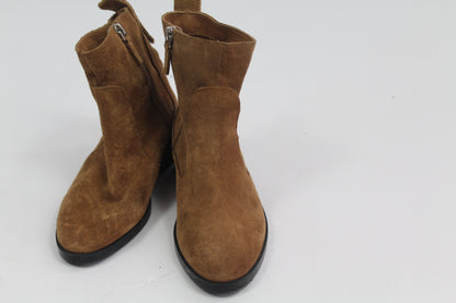 Women's Zara Trafaluc Brown Suede Booties Size UK 36