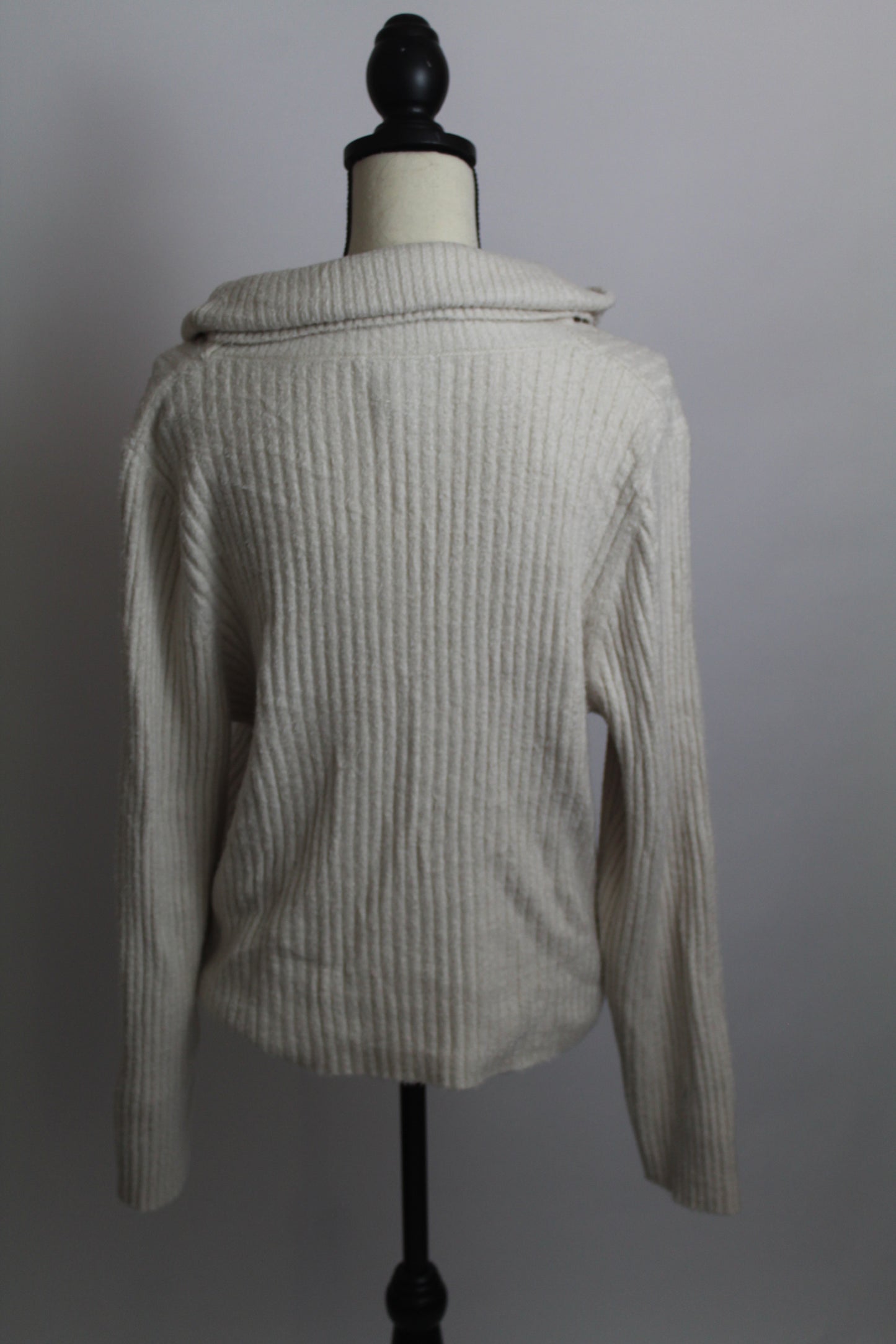 Women’s Rachel Zoe Cream Ribbed Knit Sweater – Size Large