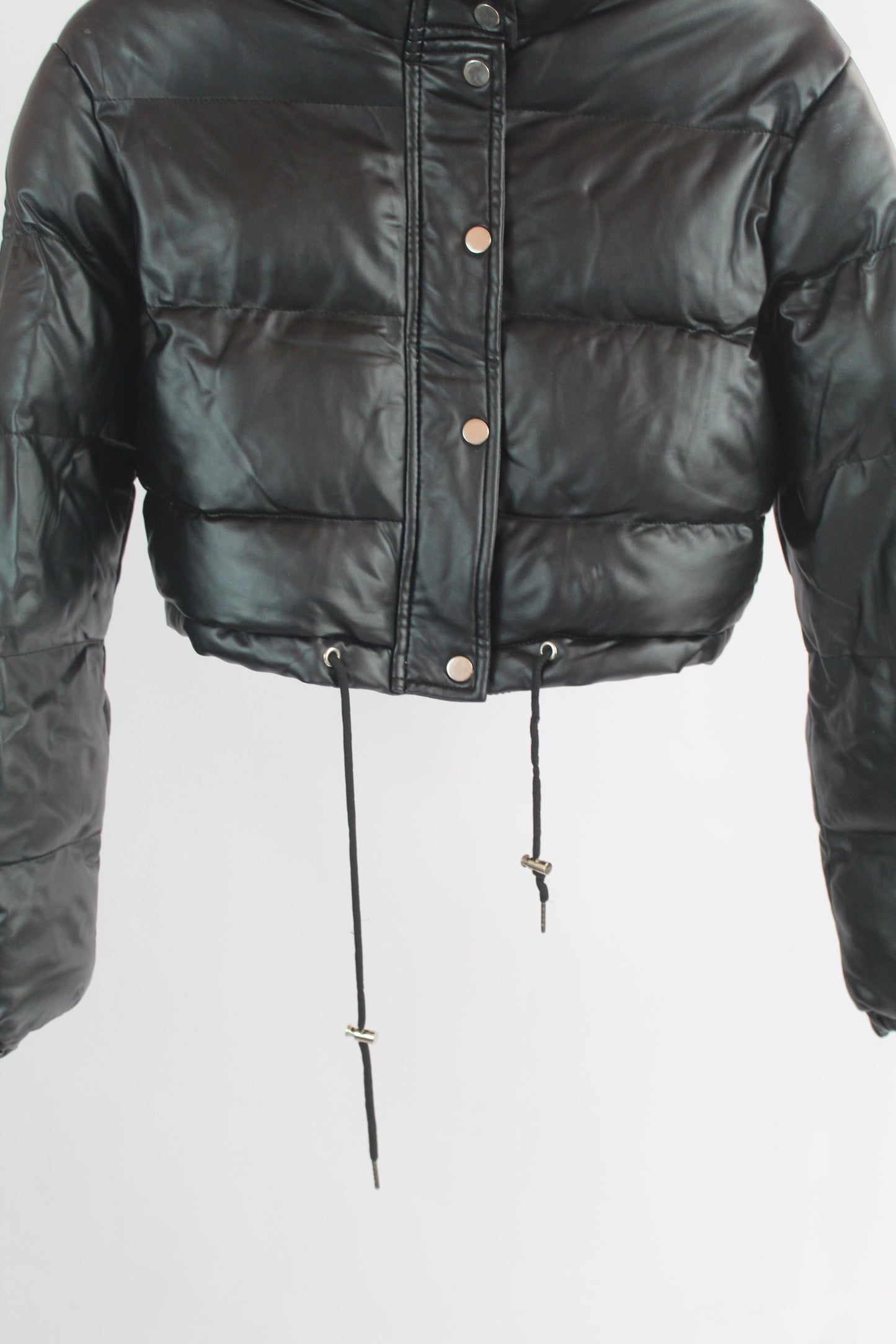 Women's Black Adika Cropped Puffer Jacket Size Small