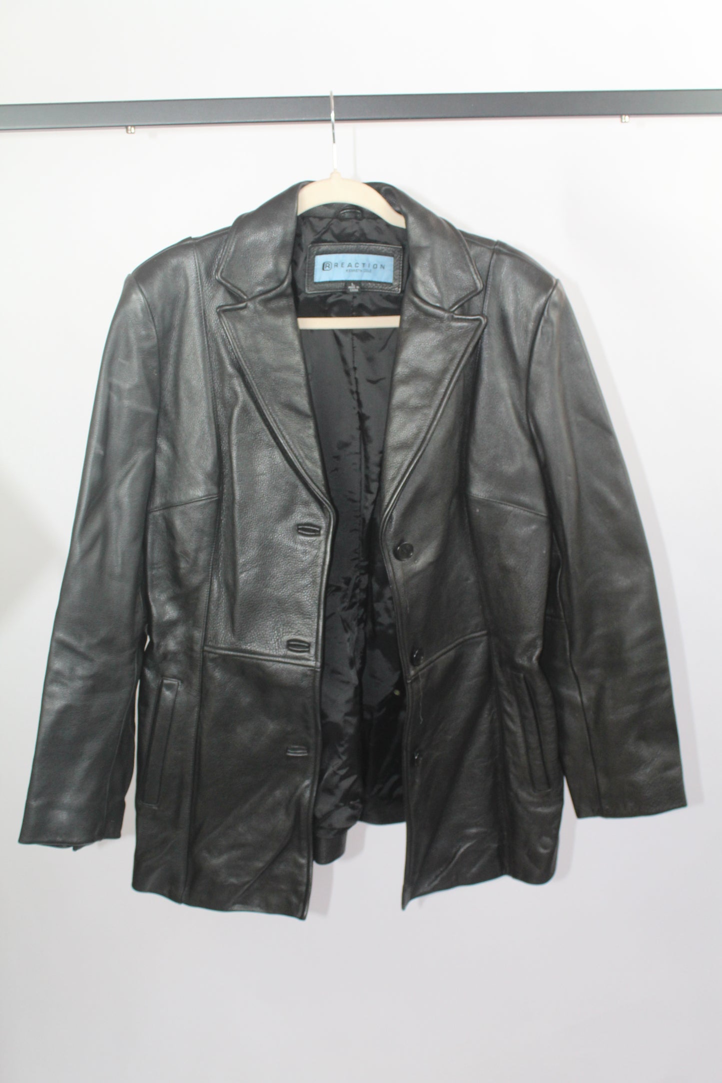 Women's Kenneth Cole Reaction Vintage Leather Jacket Size Large