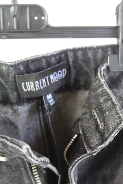 Current Mood Distressed Denim Black Mini Skirt Women's Size Medium