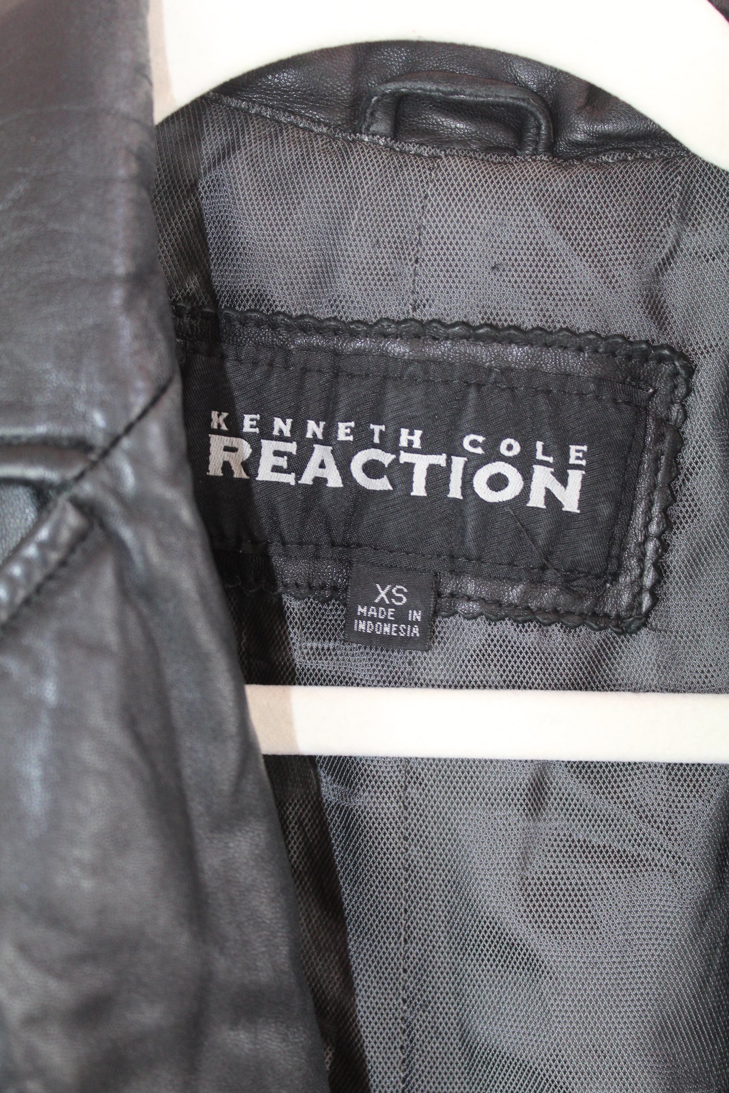 Women's Black Leather Kenneth Cole Reaction Jacket XS