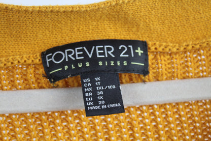 Women's Yellow Forever 21 Knit Sweater Size 1x