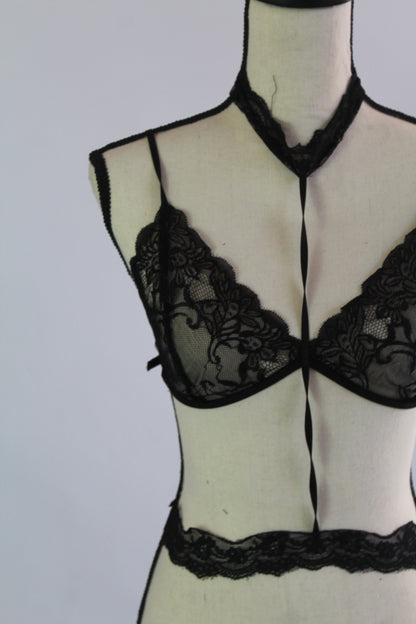 Black Lace Lingerie - Thrifted New in Bag - Sizes Vary