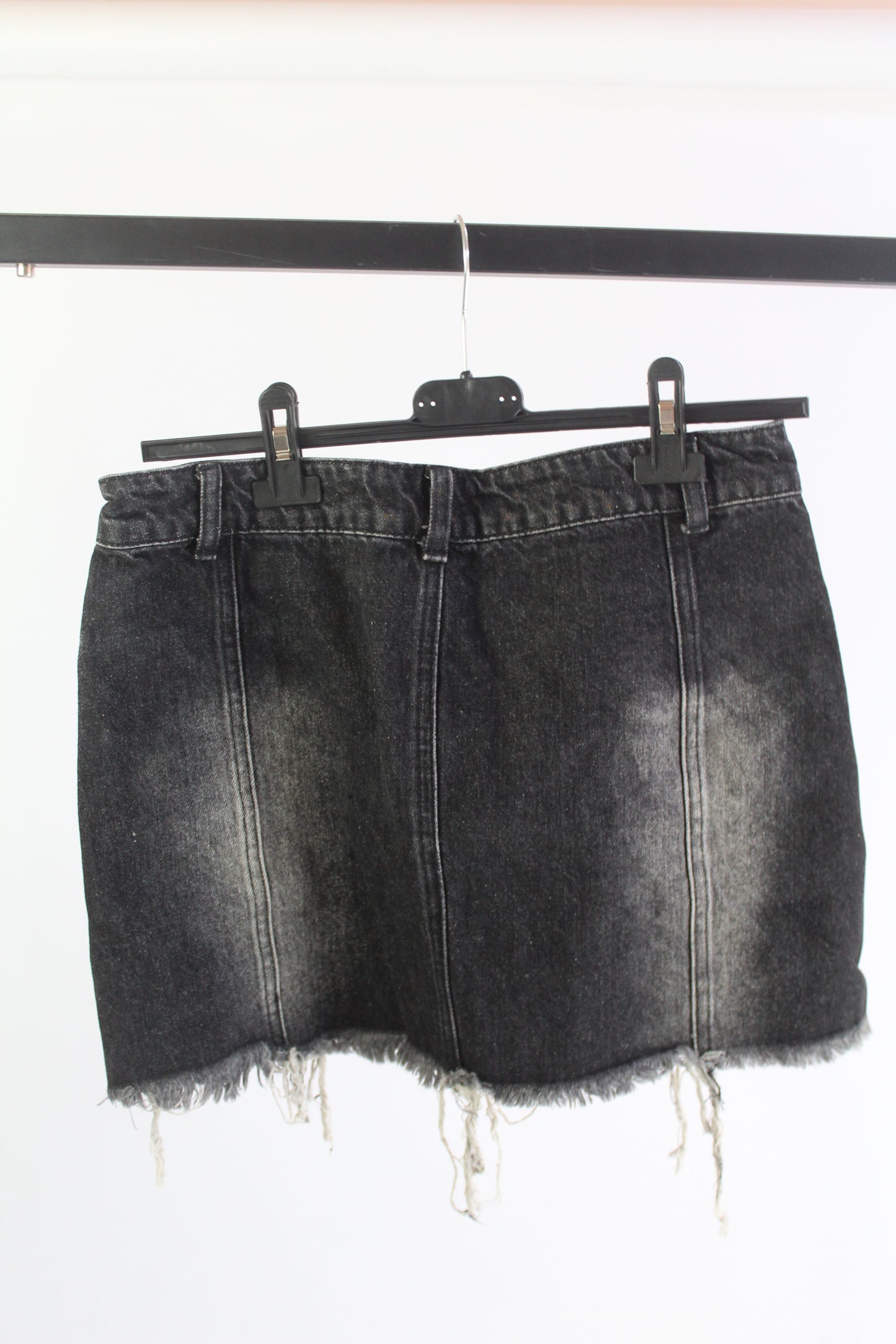Current Mood Distressed Denim Black Mini Skirt Women's Size Medium