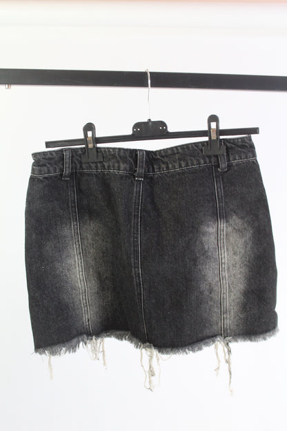 Current Mood Distressed Denim Black Mini Skirt Women's Size Medium