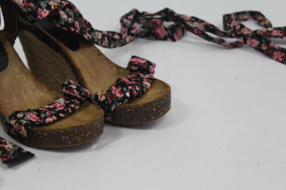 Women's Wedges with Floral Strap Size 6