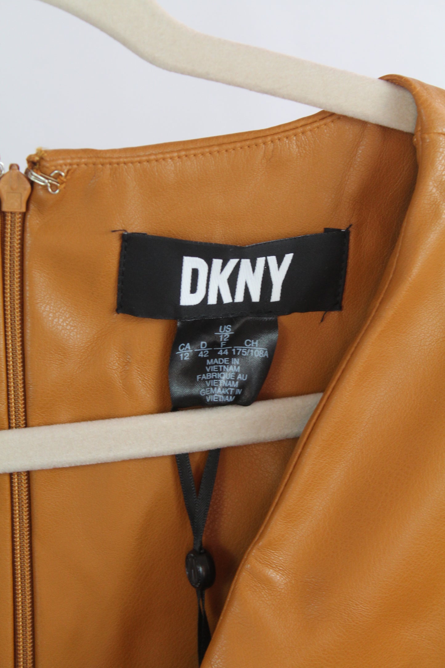 Women's DKNY NWT Pleather Midi Dress Size 12