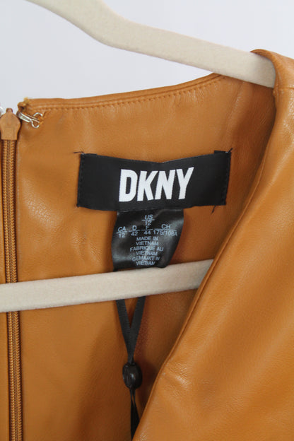 Women's DKNY NWT Pleather Midi Dress Size 12