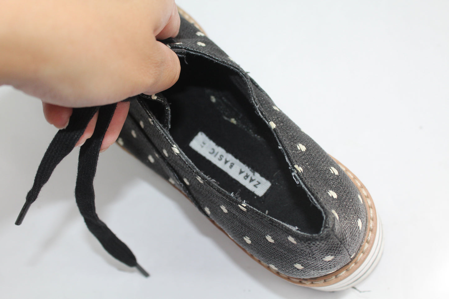 Women's Zara Striped Black/Grey Shoes Size 37