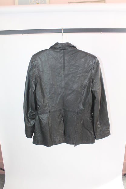 Women's Black Leather Kenneth Cole Reaction Jacket XS