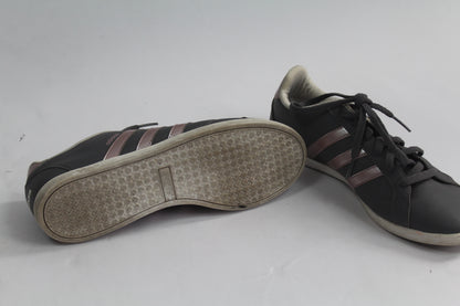 Women's Grey/Pink Striped Sneakers Size 6.5