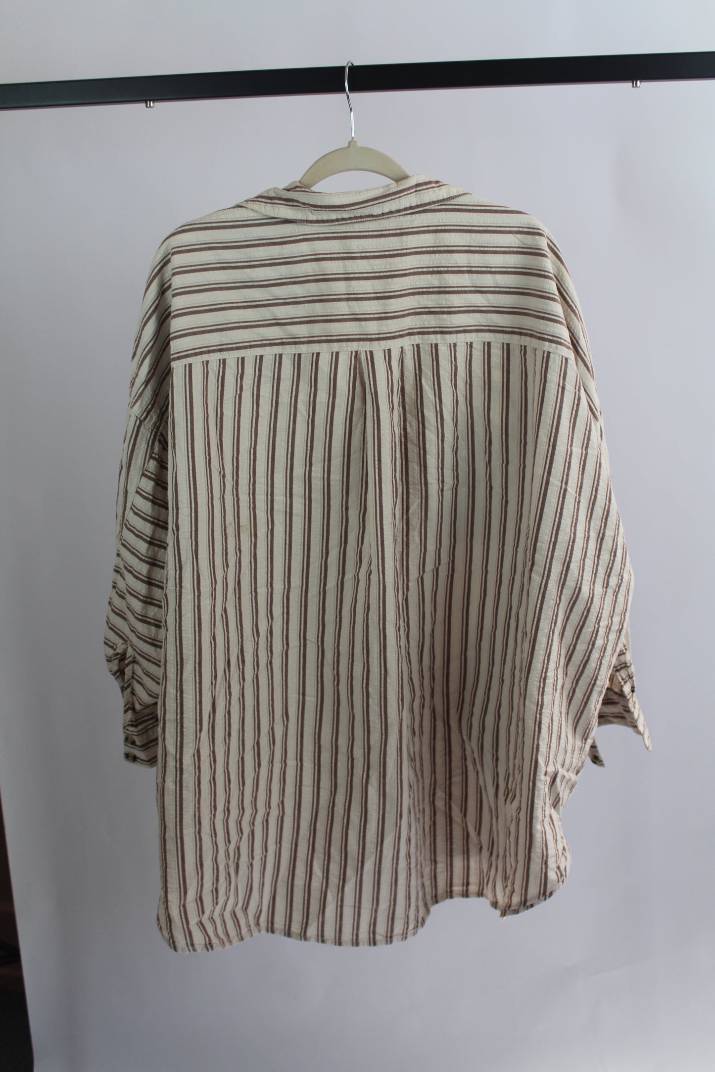 Women's Brown/White Long Sleeve Top Size Medium