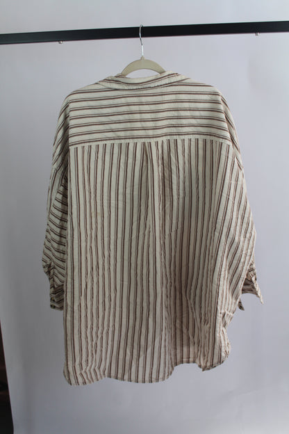 Women's Brown/White Long Sleeve Top Size Medium