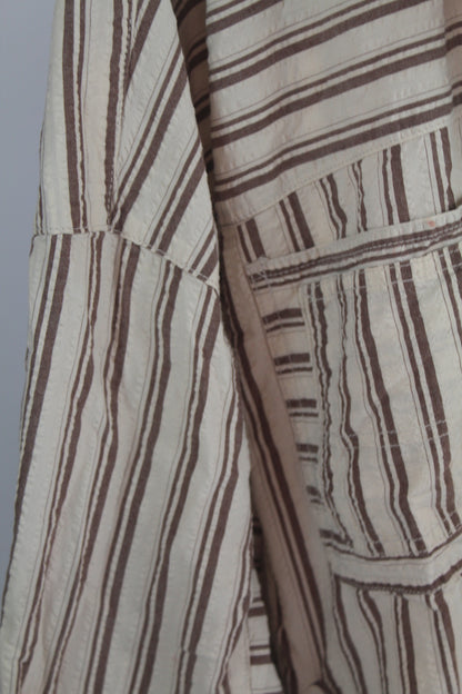 Women's Brown/White Long Sleeve Top Size Medium