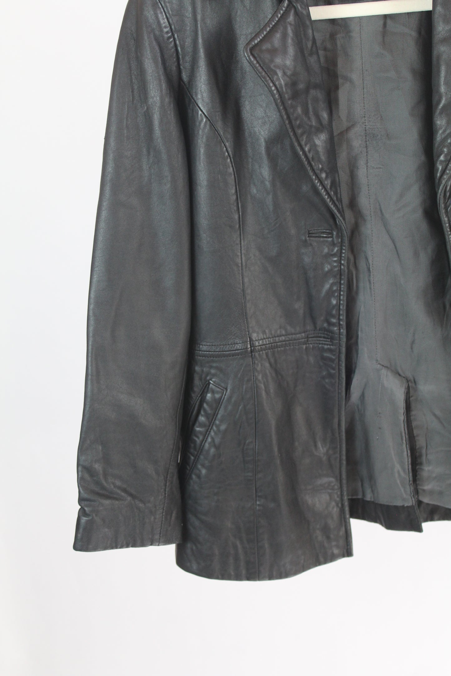 Women's Black Leather Kenneth Cole Reaction Jacket XS