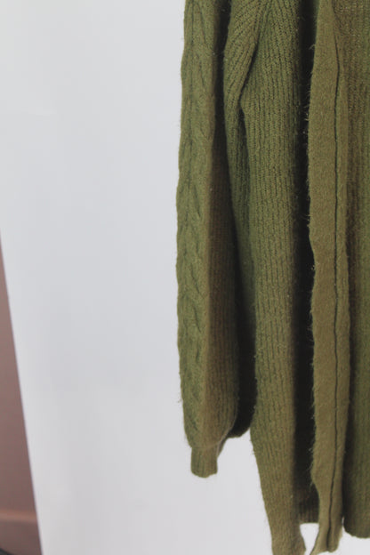 Women's Olive Green Long Sleeve Olive Cardigan Size Medium