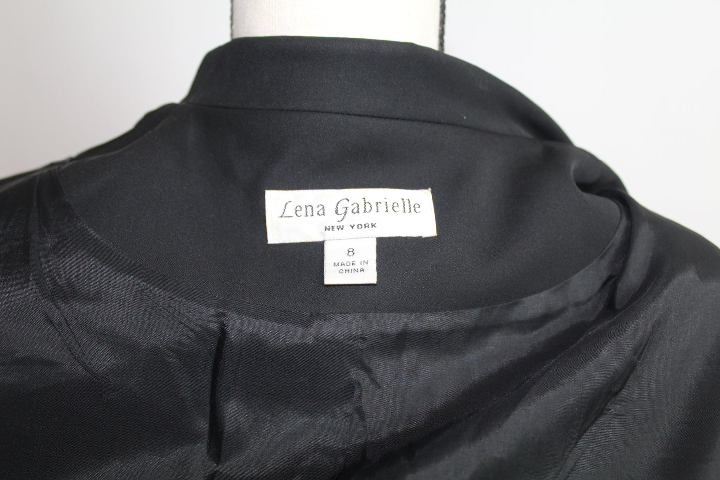 Women’s Lena Gabrielle Black Satin Blazer Top Vintage – Size 8
