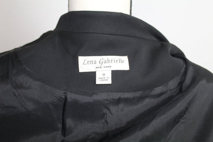 Women’s Lena Gabrielle Black Satin Blazer Top Vintage – Size 8