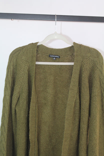 Women's Olive Green Long Sleeve Olive Cardigan Size Medium
