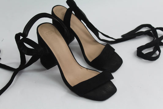 Women's Asos Black Strap Heels Size 4