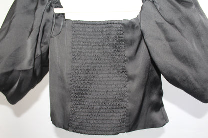 Women's Black Express Top w/Puff Sleeves Size Medium
