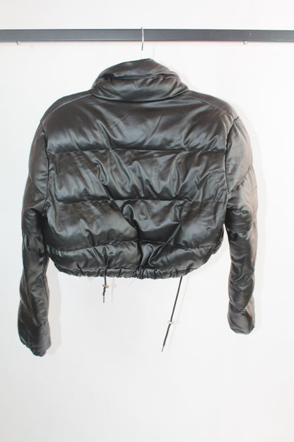 Women's Black Adika Cropped Puffer Jacket Size Small