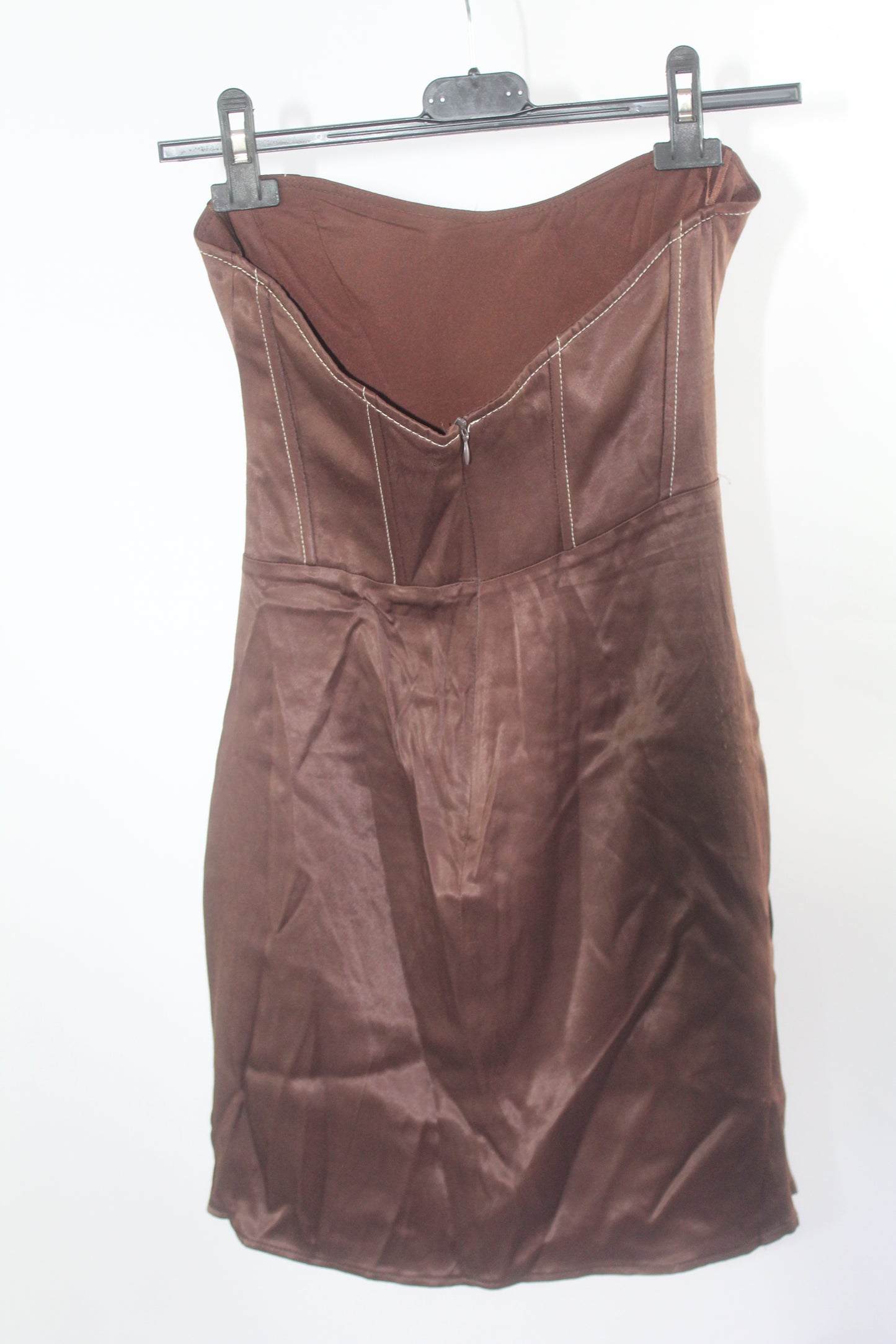 Zara Silk Brown Mini Dress New With Tags Size XS