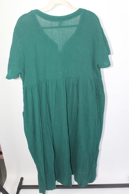 Women's Vintage Maxi Green Dress Laurel Rose Size Large