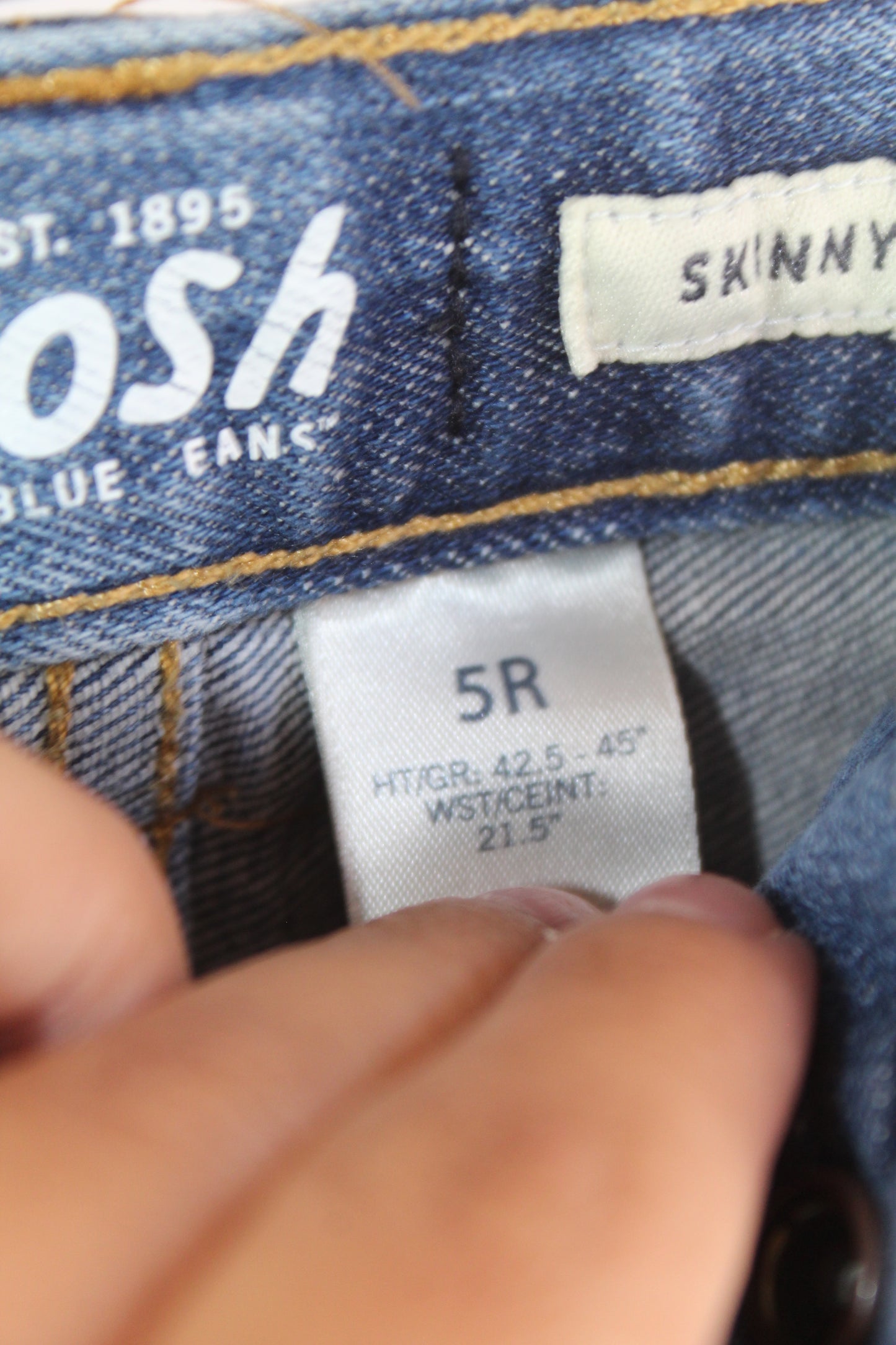 Boys Osh Kosh Skinny Light Wash Denim Size 5R