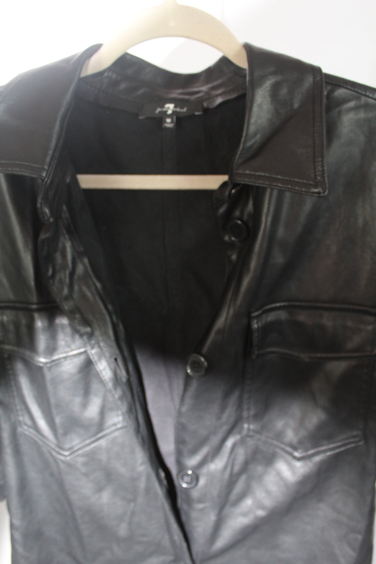 7 for Man Kind Women's Black Pleather Dress Size Medium