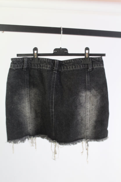 Current Mood Distressed Denim Black Mini Skirt Women's Size Medium