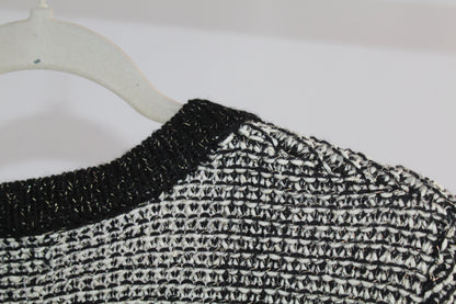 Women's Cropped Black/White Cardigan Size Small