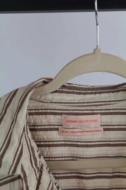 Women's Brown/White Long Sleeve Top Size Medium