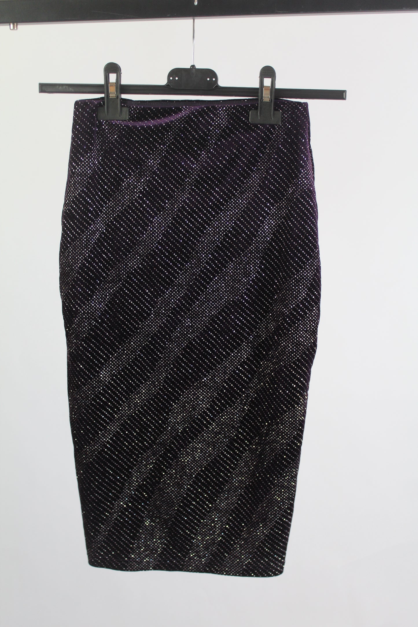 H&M Stretch Grey Pencil Skirt w/Open Slit Women's Size Small