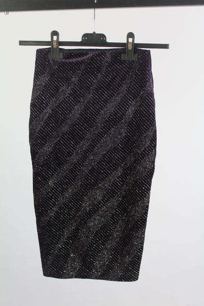 H&M Stretch Grey Pencil Skirt w/Open Slit Women's Size Small