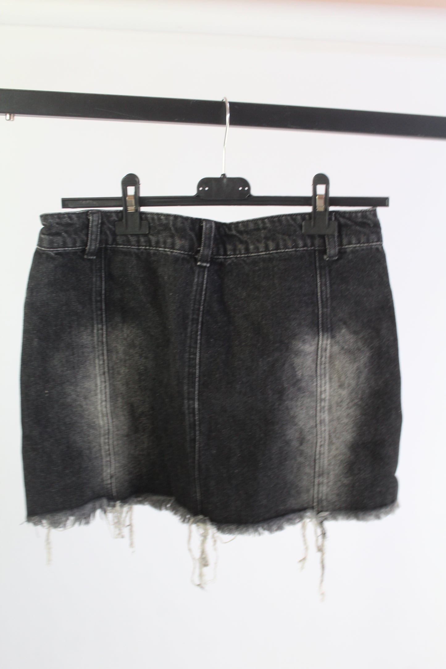 Current Mood Distressed Denim Black Mini Skirt Women's Size Medium