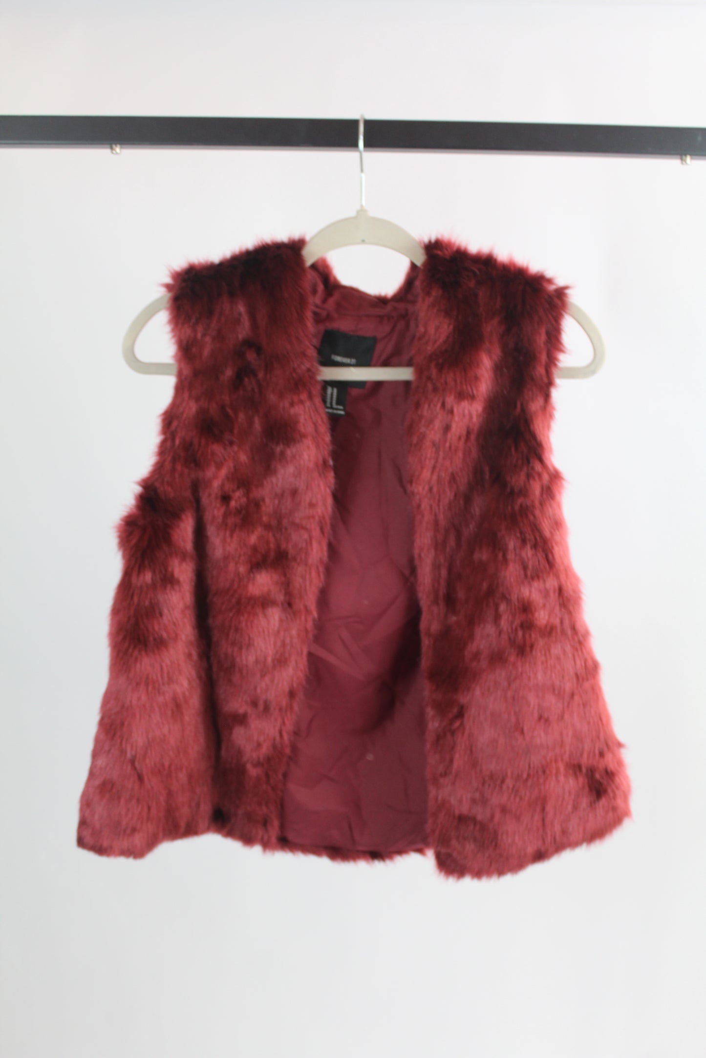 Women's Forever 21 Faux Red Fur Vest Size M