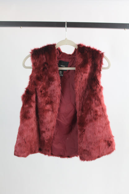 Women's Forever 21 Faux Red Fur Vest Size M