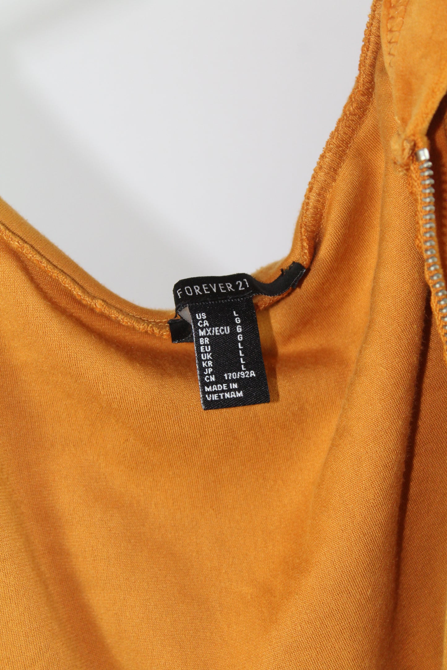 Women's Golden F21 Cropped Hoodie Size Large