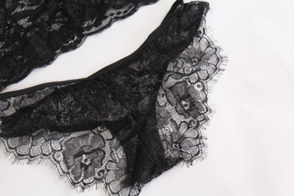Black Lace Lingerie Block Top w/Underwear - Thrifted New in Bag - Sizes Vary