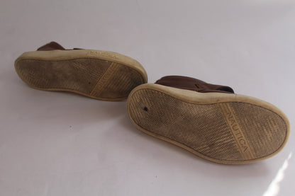 Boys Nautica Pleather Brown High Top Sneakers U.S. Size 9