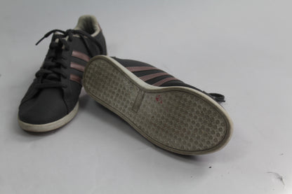 Women's Grey/Pink Striped Sneakers Size 6.5