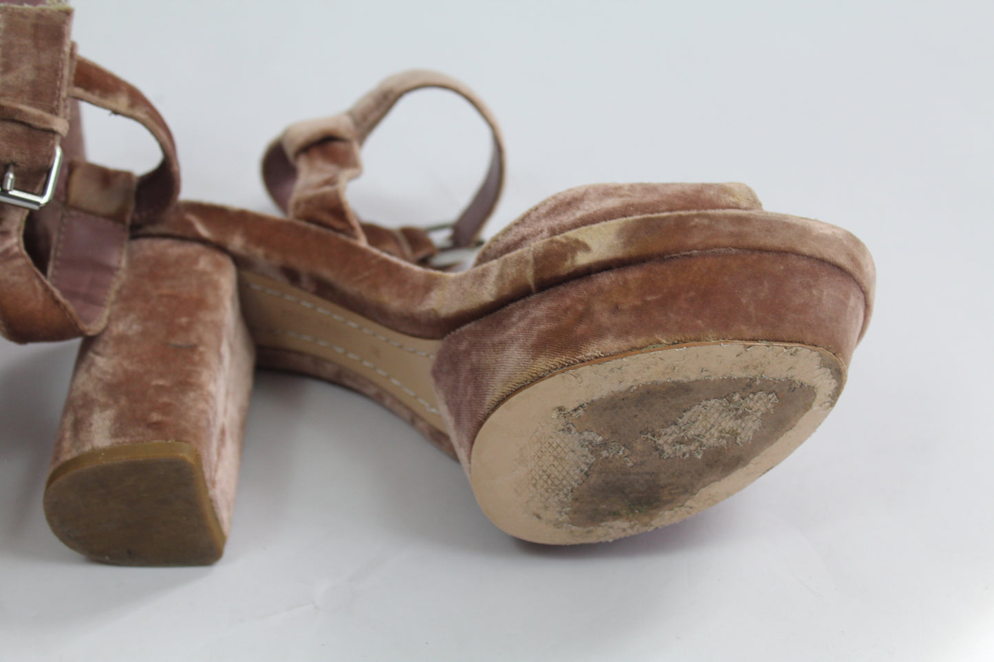 Women's Zara Velvet Chunk Heels Size ?