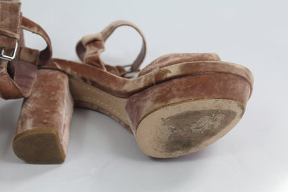 Women's Zara Velvet Chunk Heels Size ?