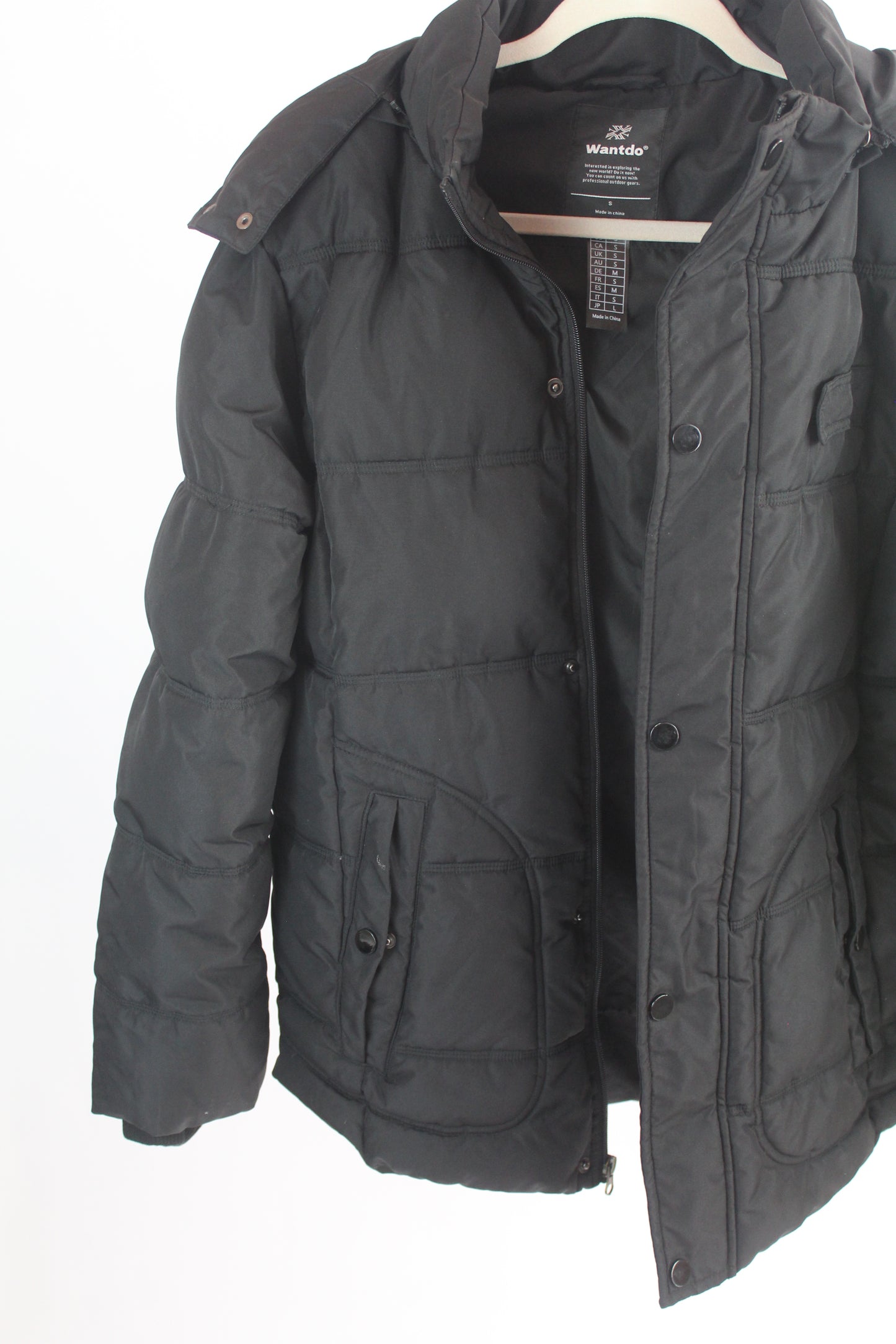 Women's Black Puffer Jacket Size Small Brand Wantdo